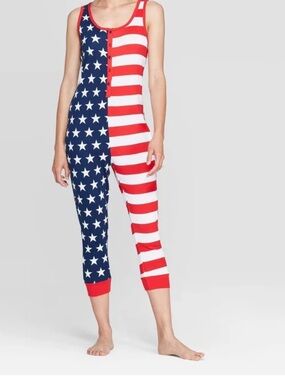 NWT Snooze Button patriotic unitard onesie Size XS